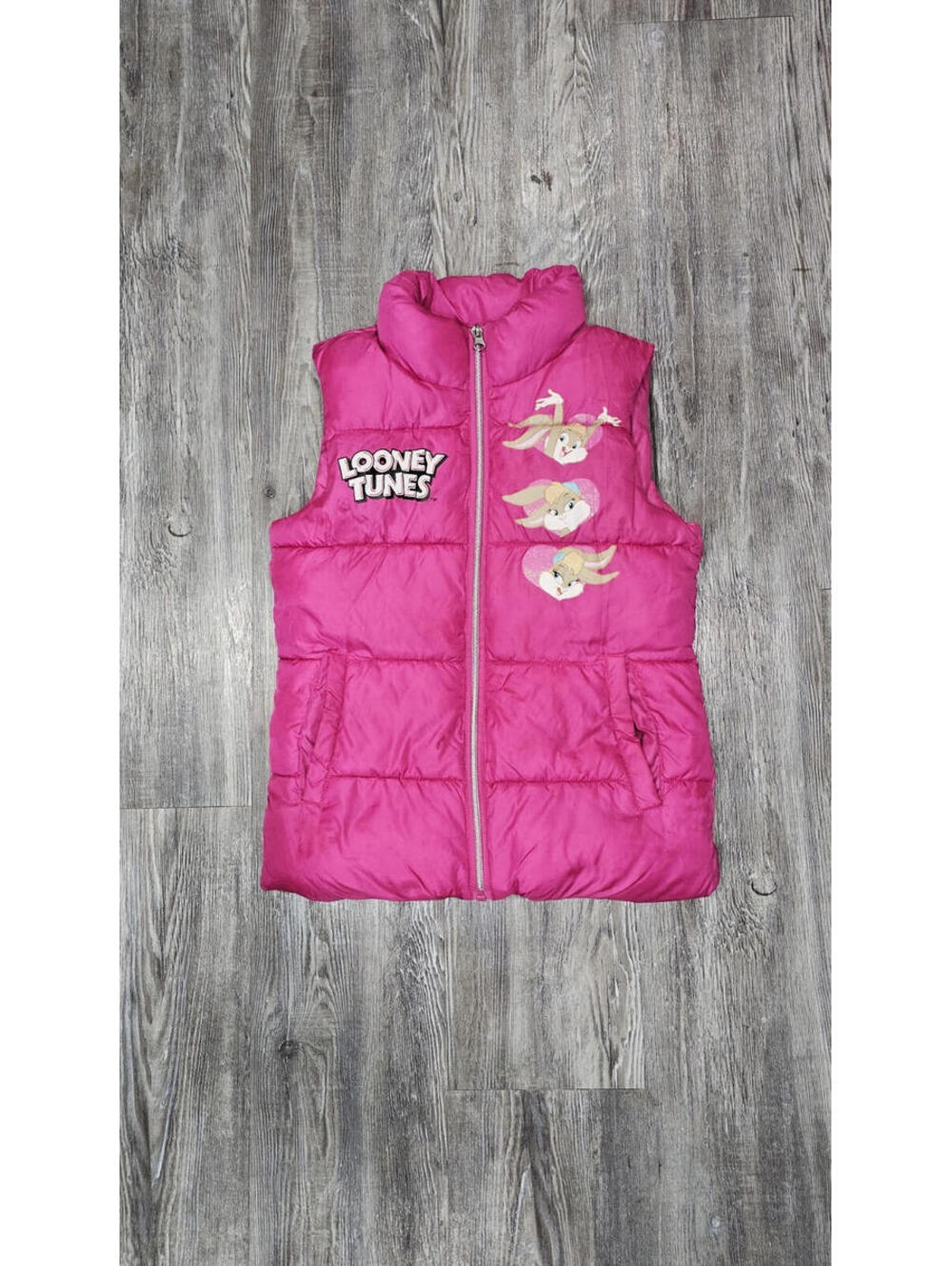 Looney Tunes Lola Bunny Puffer Vest Kids Size 10/12 Zip Graphic Vest